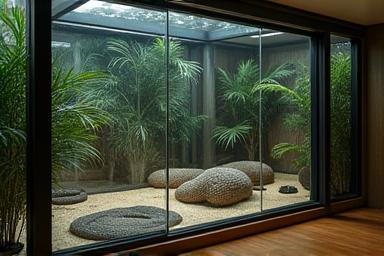 A custom-built glass door on a large snake enclosure